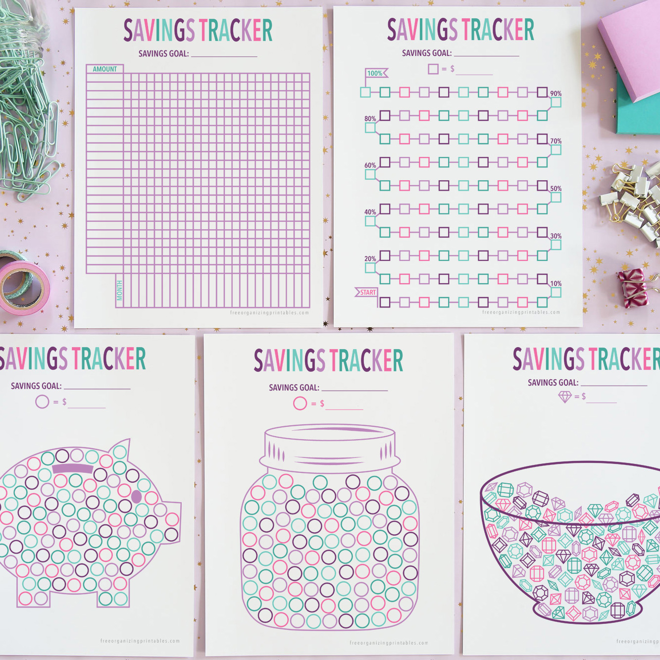 5+ free printable savings tracker pages